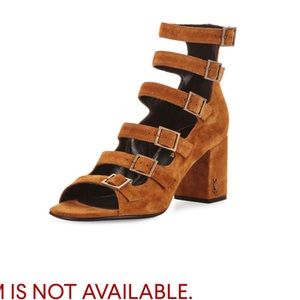 Saint Laurent Babies Suede Buckle Sandals Nubuck 37